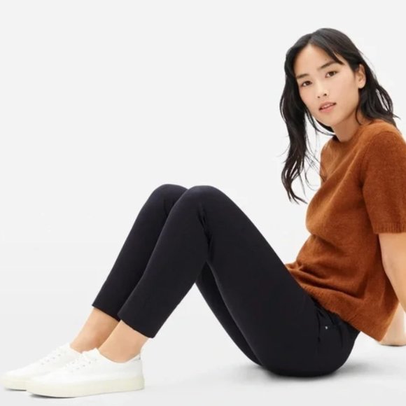 Everlane - The Side-Zip Stretch Cotton Work Pants - Black - Womens 00 XS - Picture 3 of 7